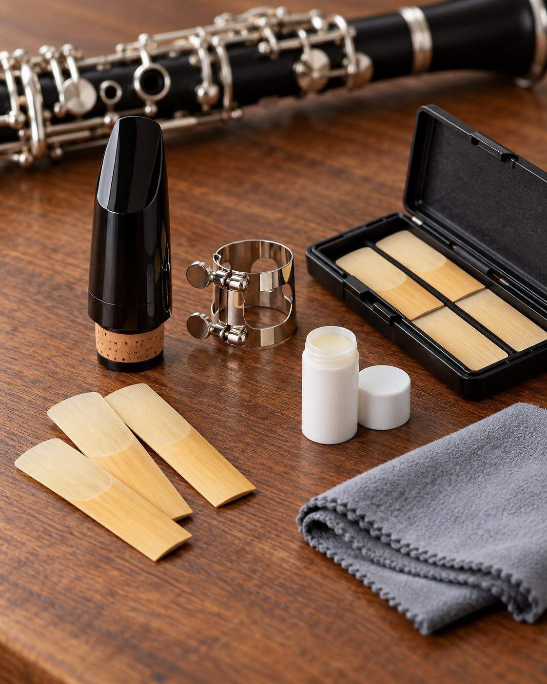 Clarinet reeds mouthpiece ligature and care accessories