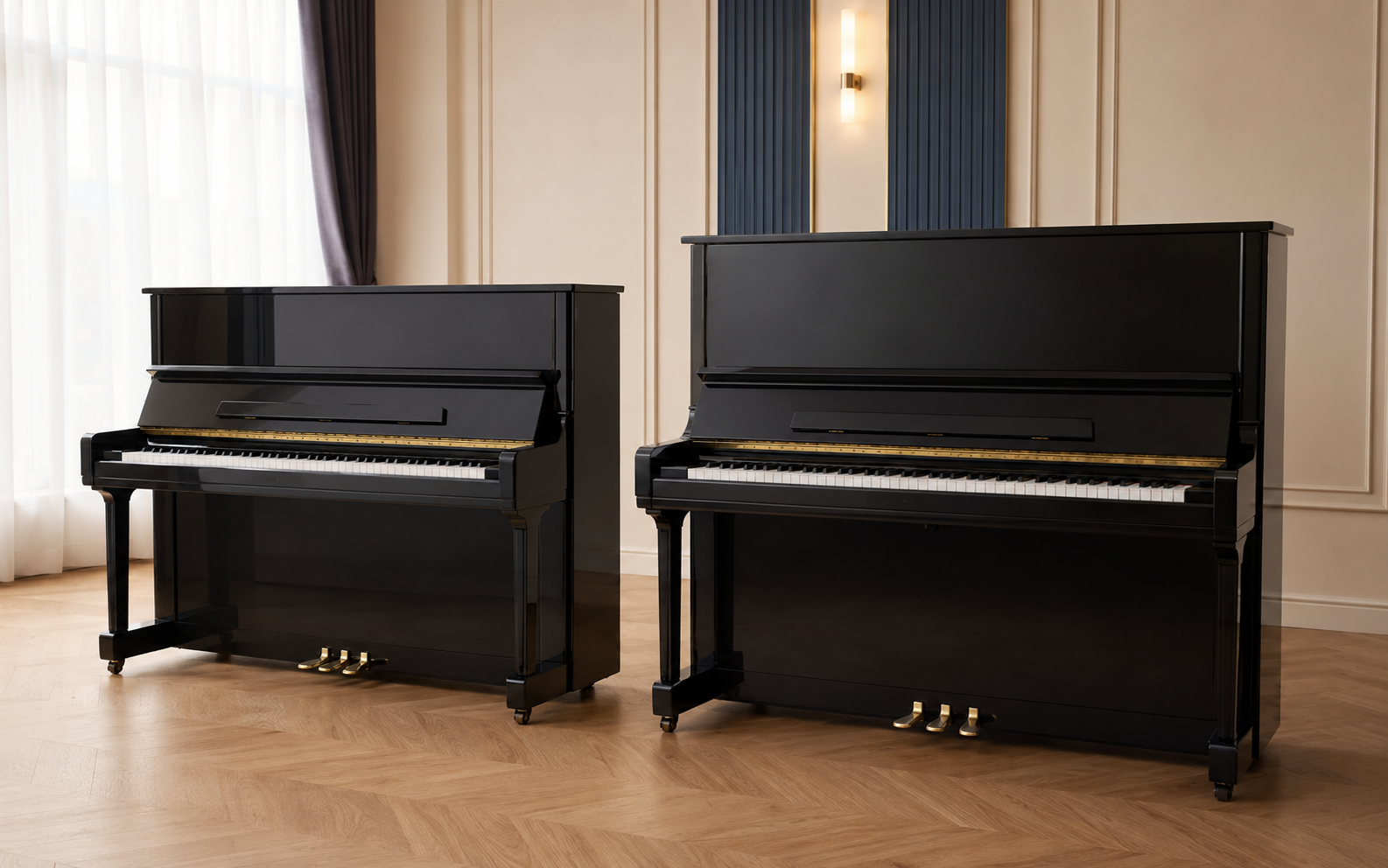 Yamaha U1 and Yamaha U3 rental piano comparison