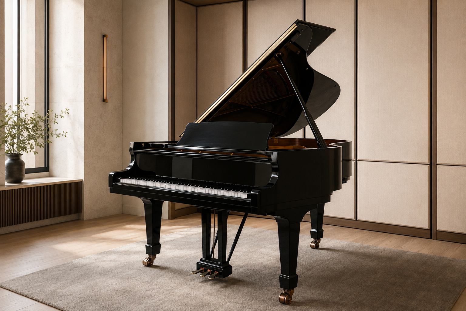 Yamaha G Series Reconditioned Grand Piano for comparing sound and the condition of the actual instrument