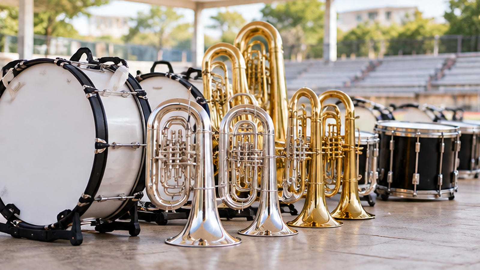 different types of marching band instruments