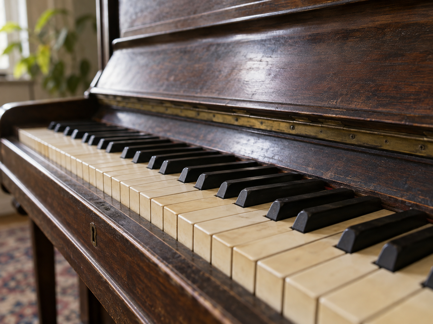 old piano keys after a long period without use