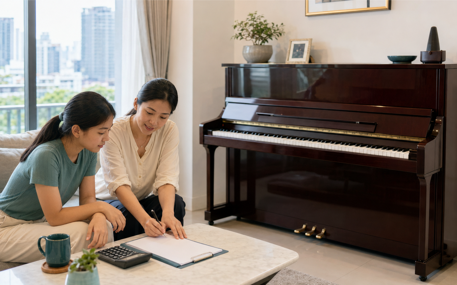 Calculating rent and security deposit when purchasing a piano
