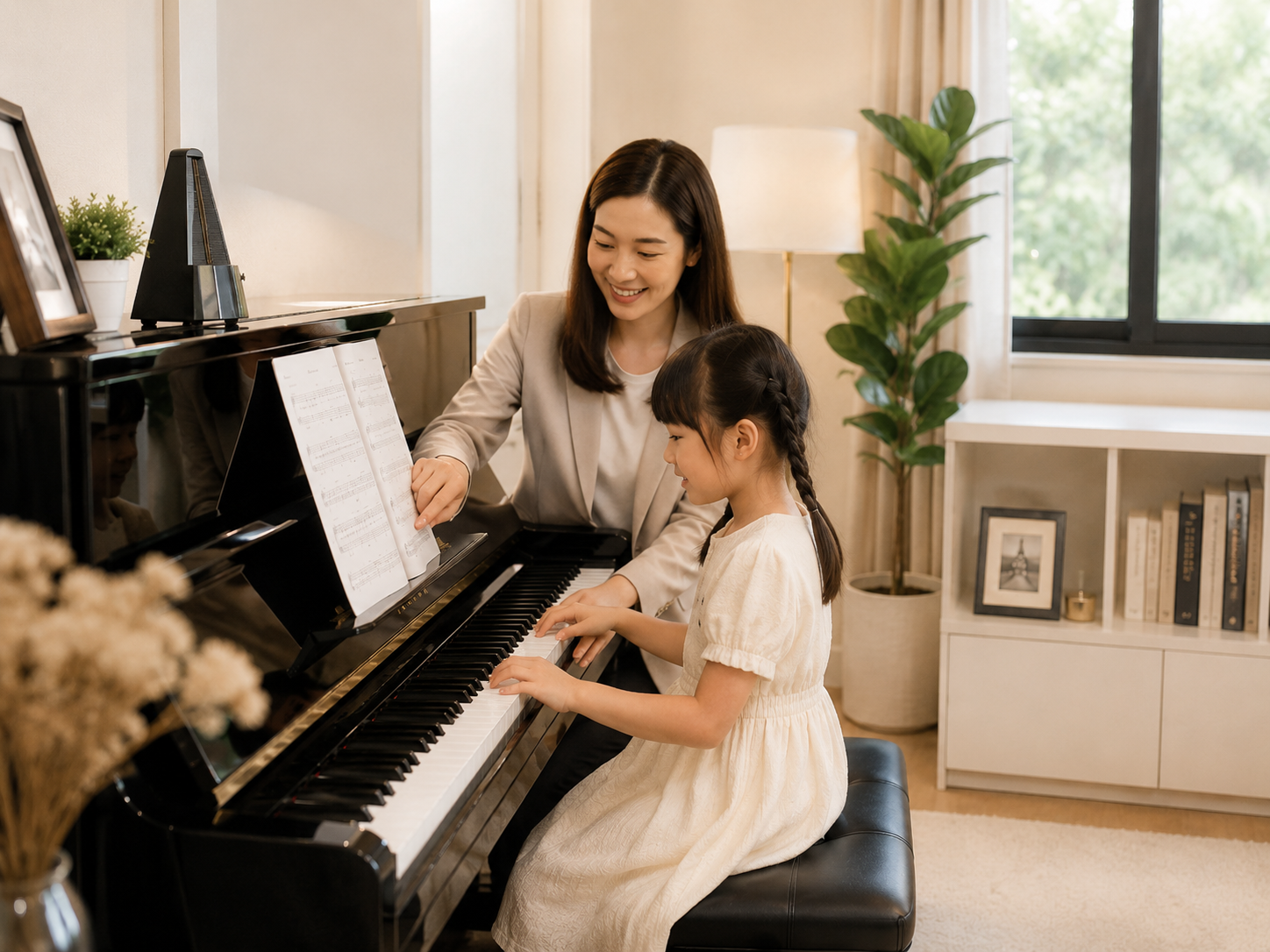 upright piano for a piano teacher starting lessons at home