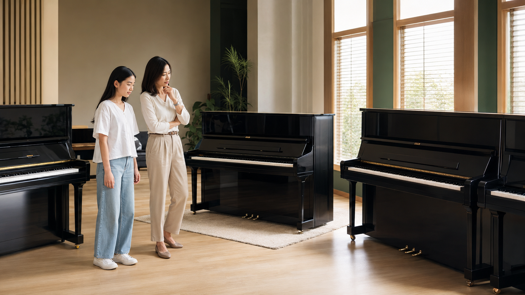 Japanese Piano, Kawai, Yamaha U1 and Yamaha U3 rental options