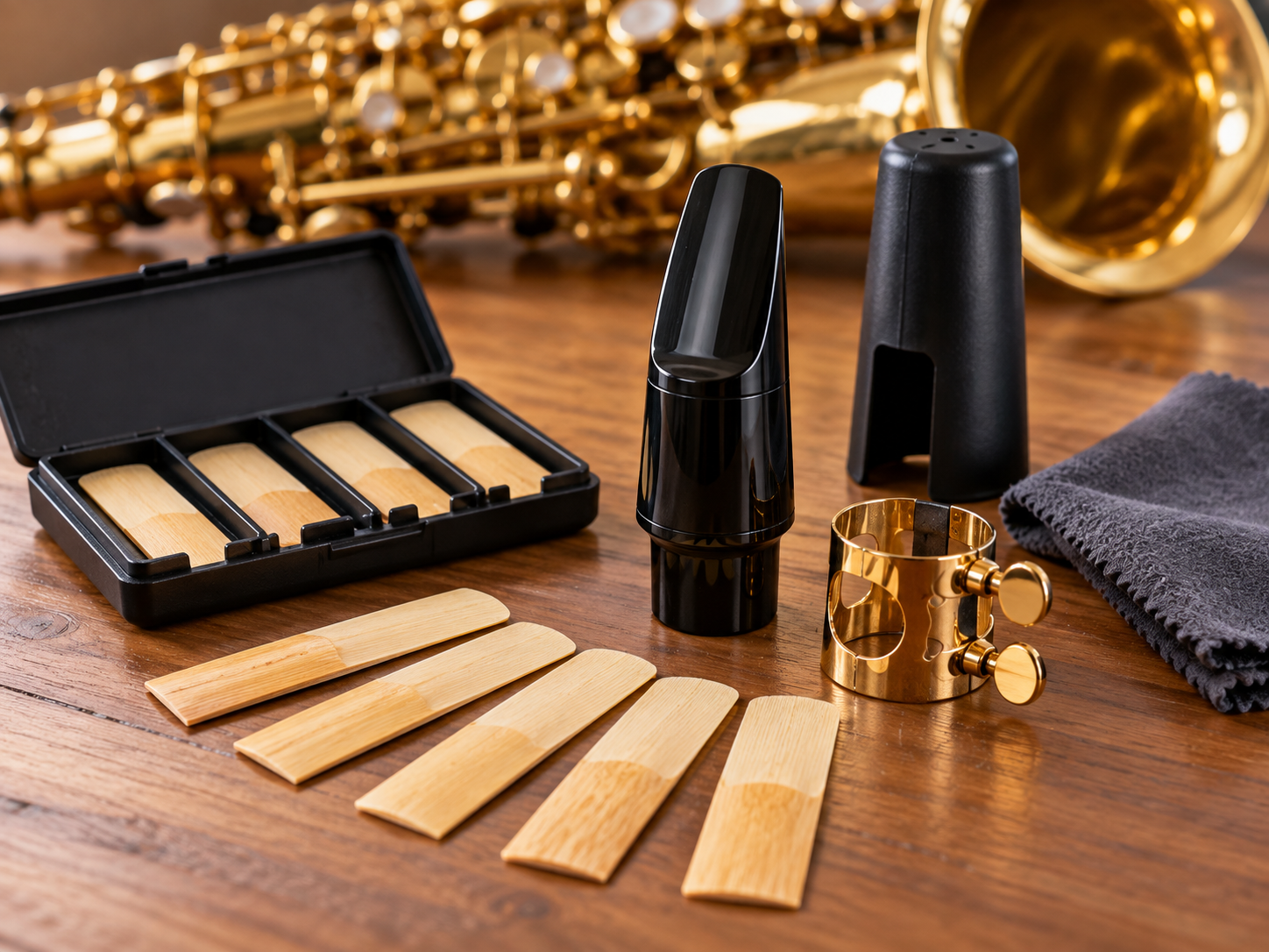 Alto Saxophone reeds mouthpiece ligature and care accessories