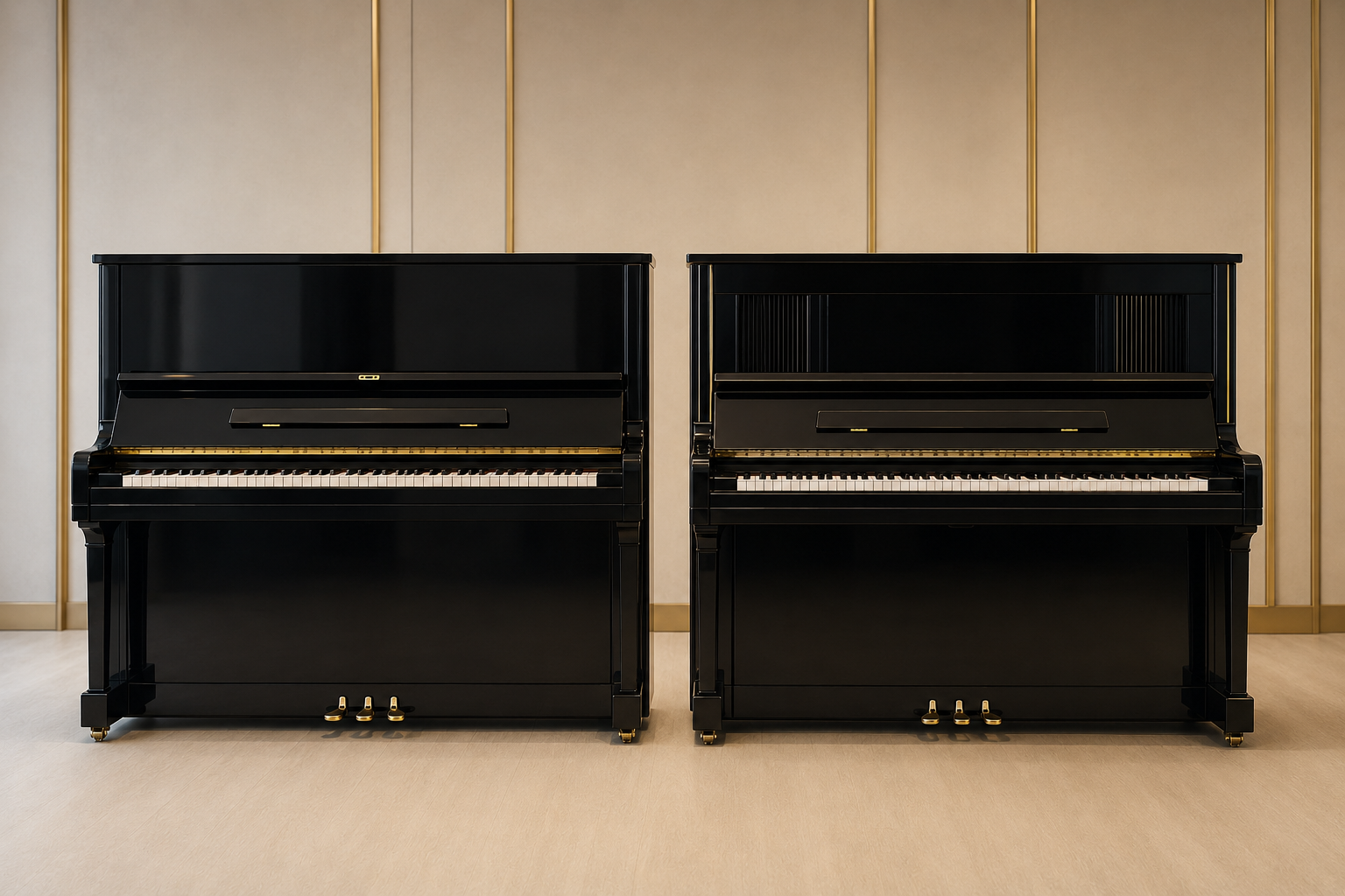 Comparison of Yamaha U3, Yamaha UX and higher upright piano models