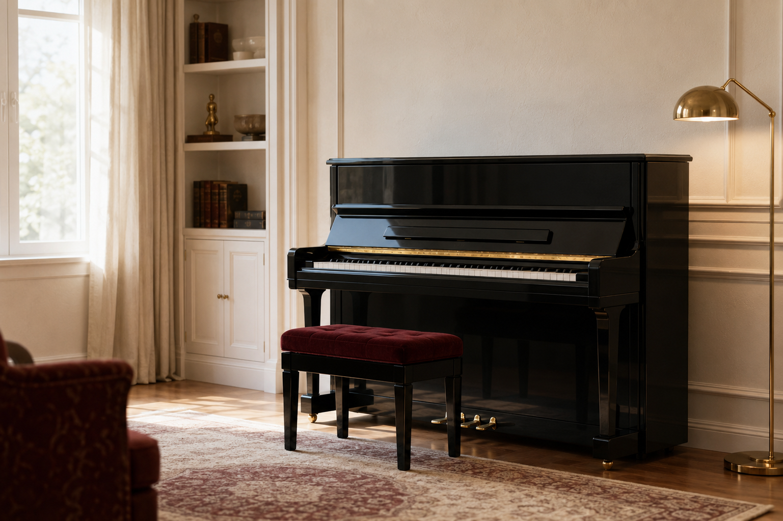 Acoustic piano available to rent before making a purchase decision
