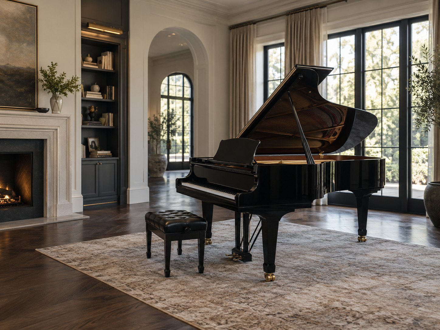 Interior details of a Grand Piano after inspection and reconditioning
