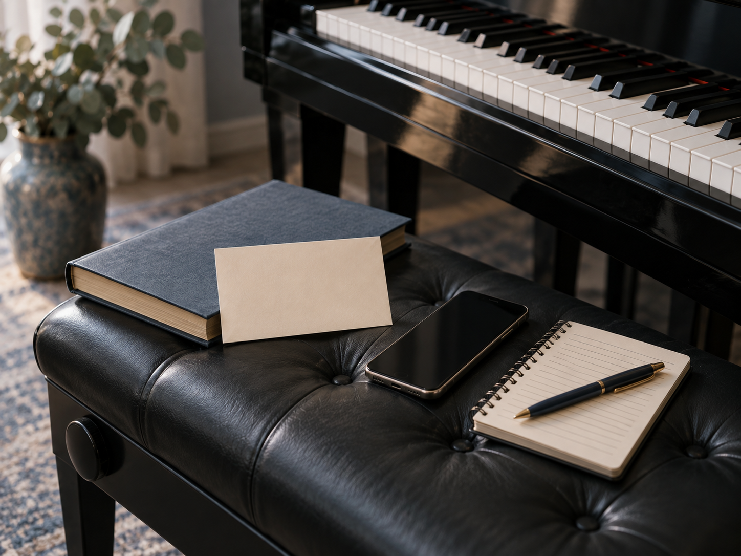 Information to prepare before booking piano tuning, including music books, codes, and contact details