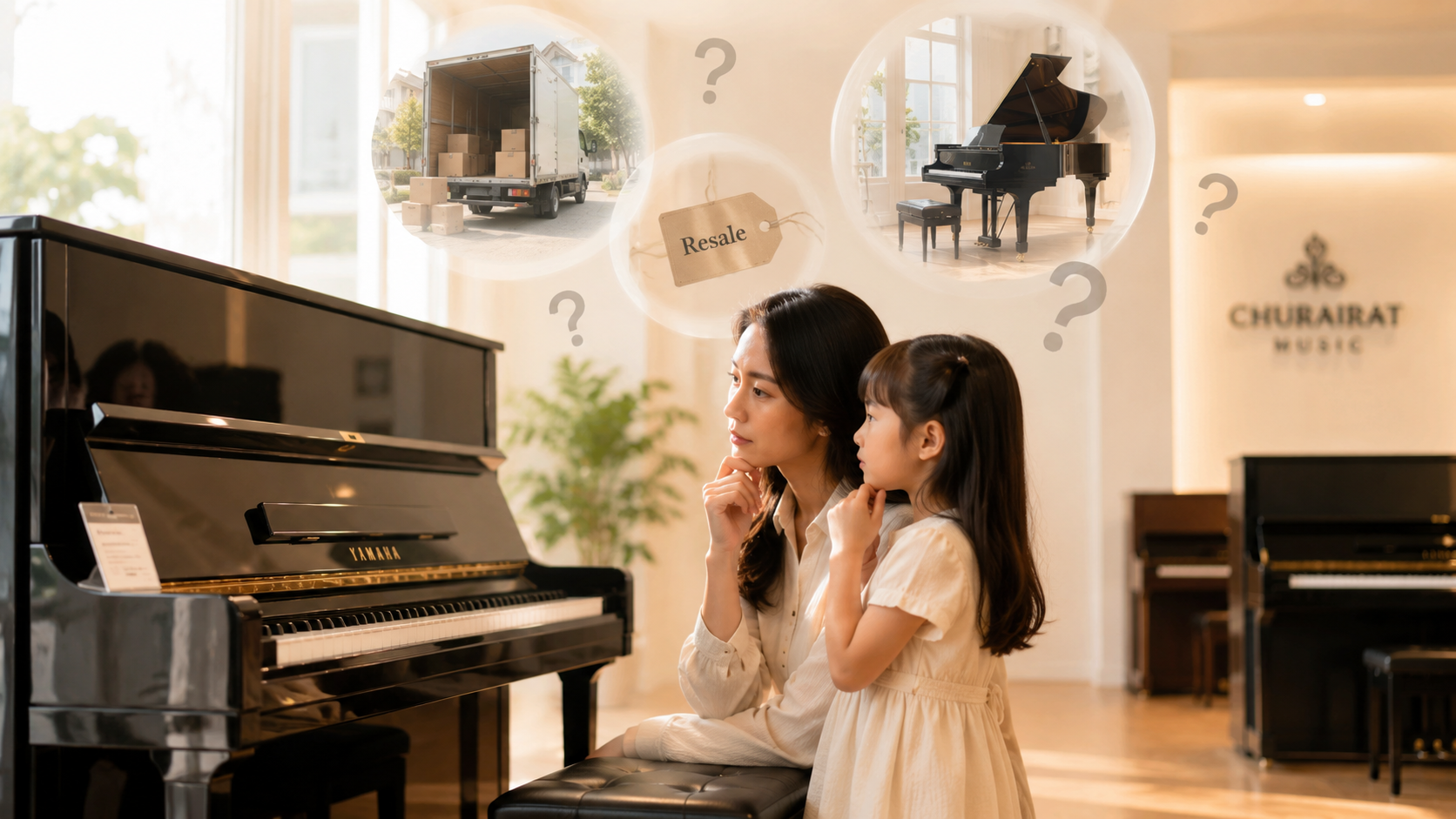 A well-maintained acoustic piano that may be assessed for buy back