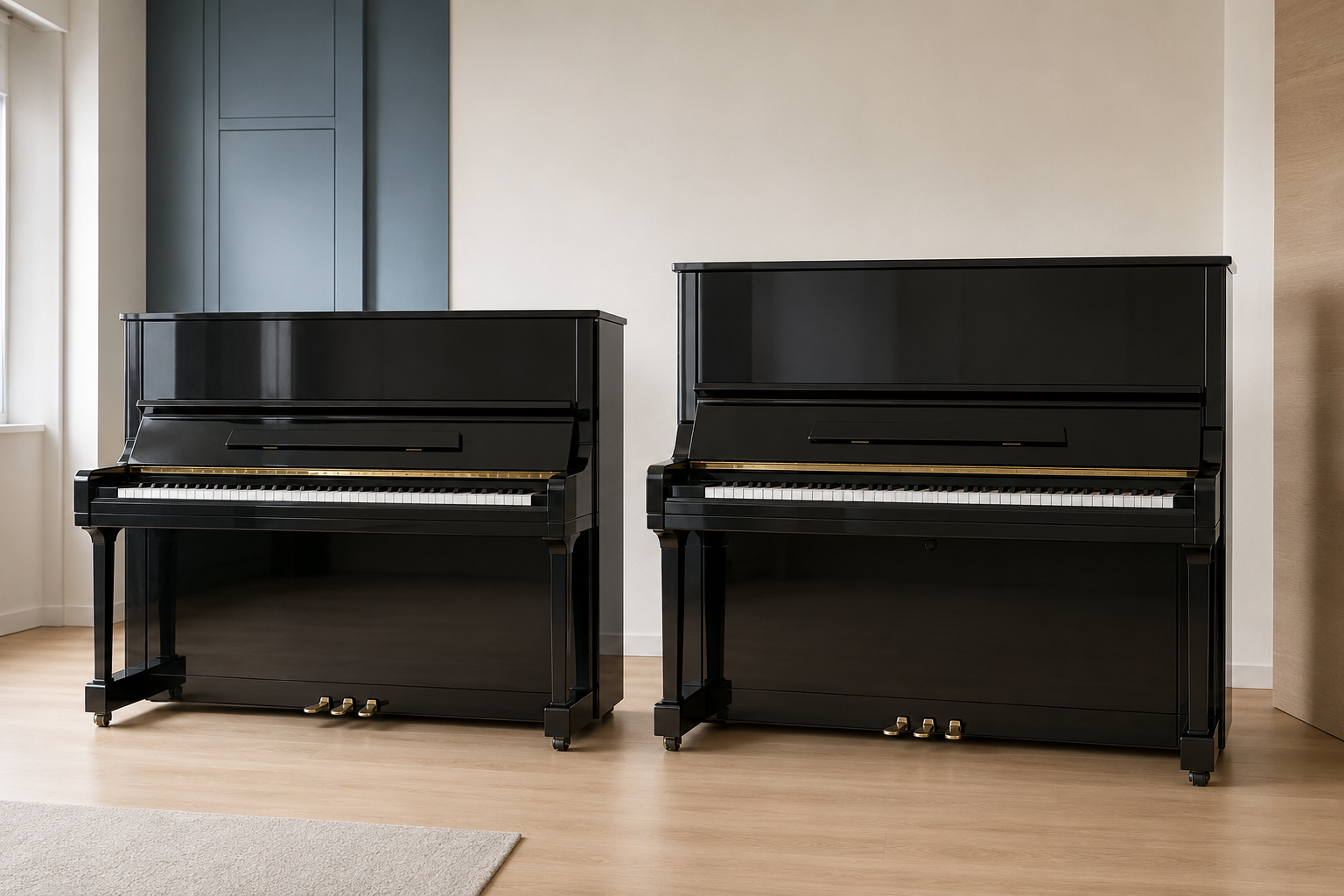 Yamaha U1 and Yamaha U3 upright pianos