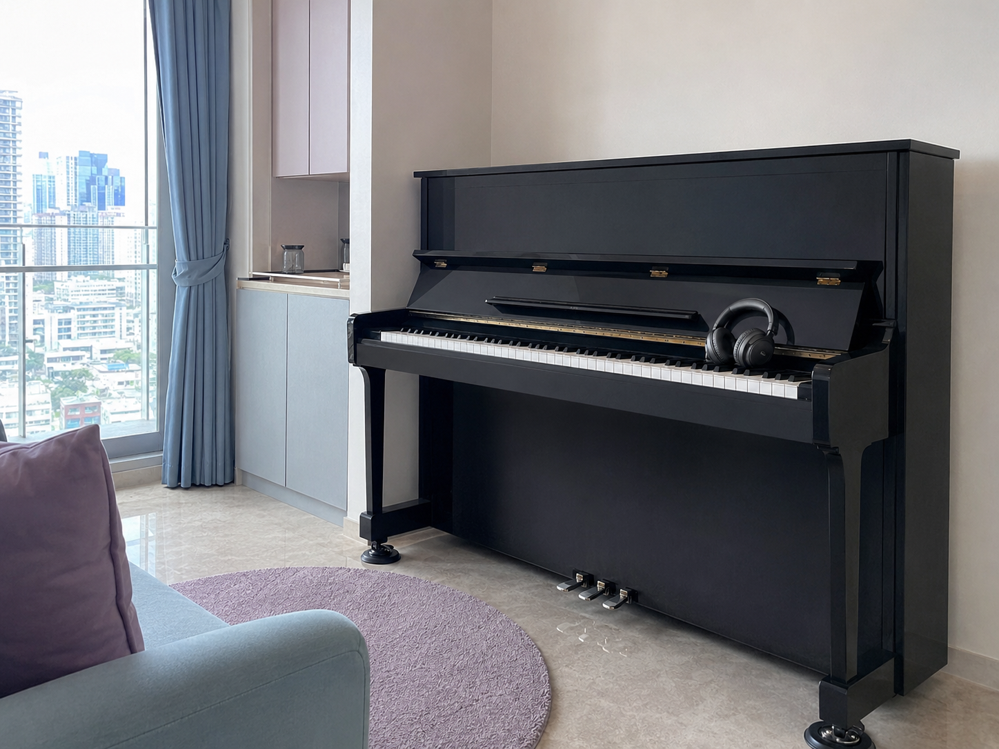 Silent Piano with headphones for condo practice