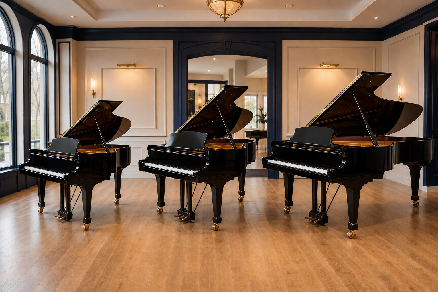 Yamaha grand piano size comparison from the GB1K to the C7X