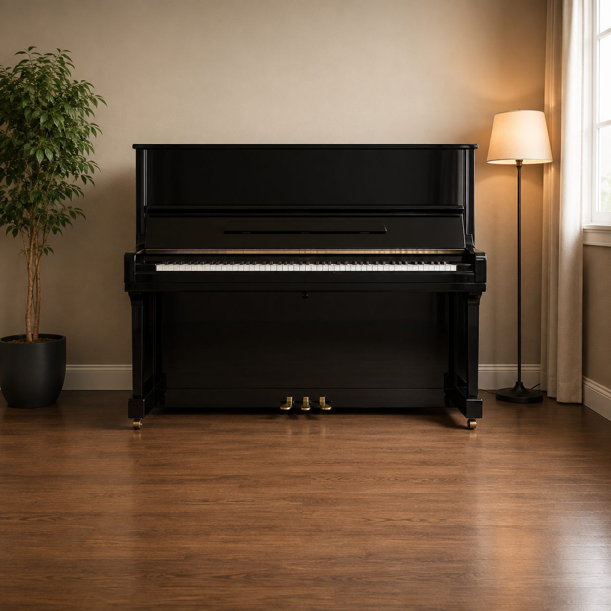 clearing the space around a piano before the technician arrives