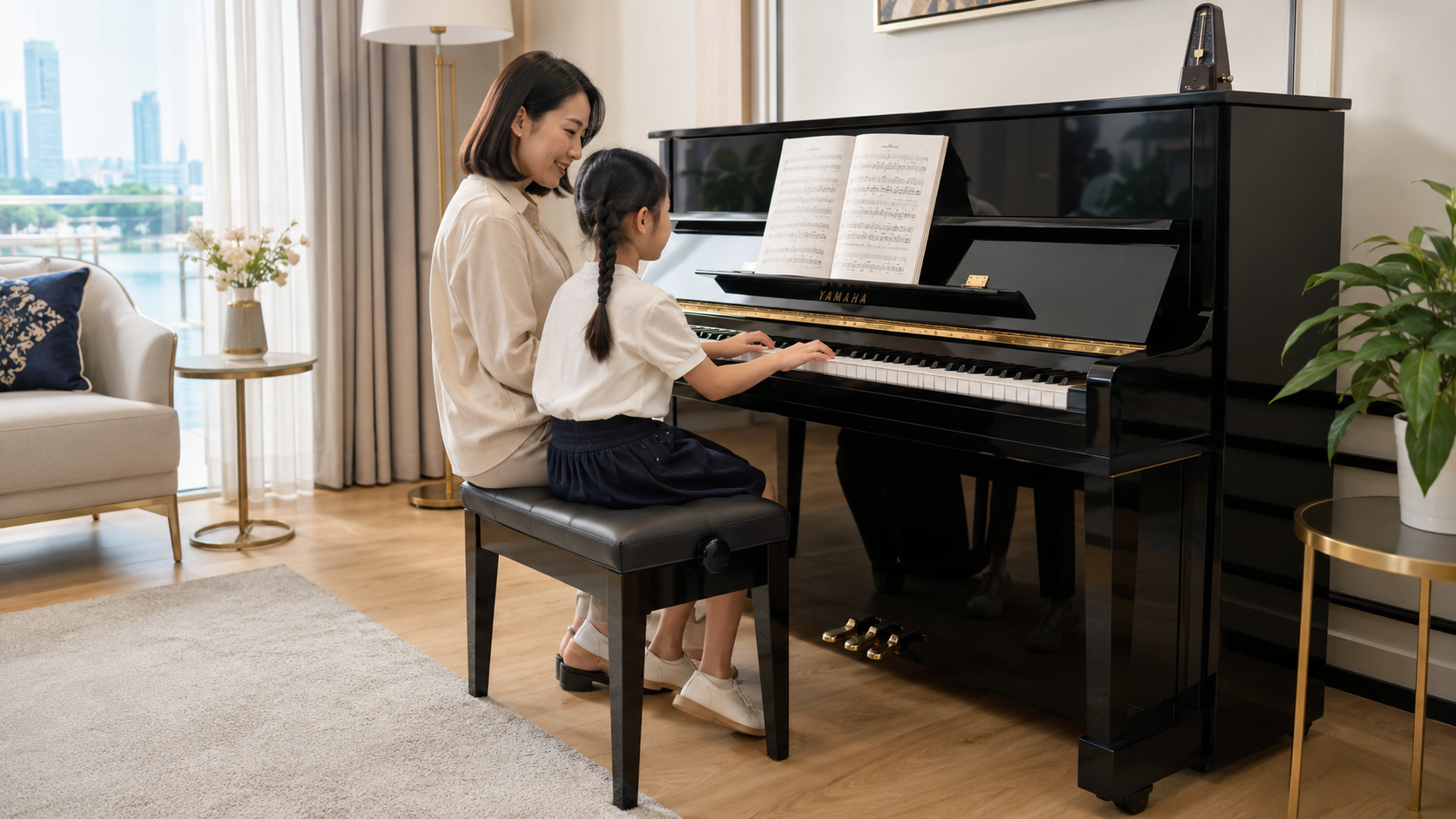 Trying a Yamaha upright or grand piano at home before buying
